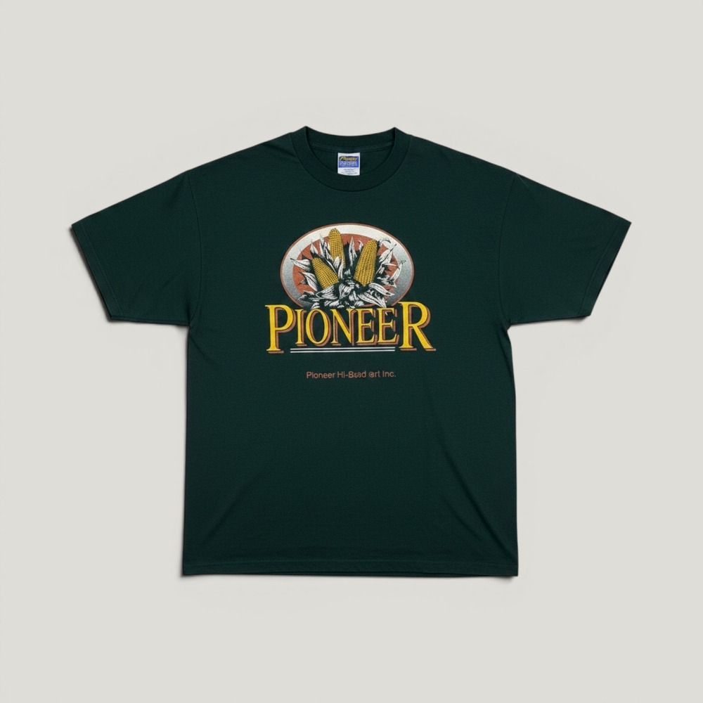 Vintage Fruit of the Loom Pioneer Hi-Bred Corn T-Shirt Green XL Made in USA